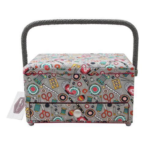 metal sewing storage box|hobbycraft sewing box with contents.